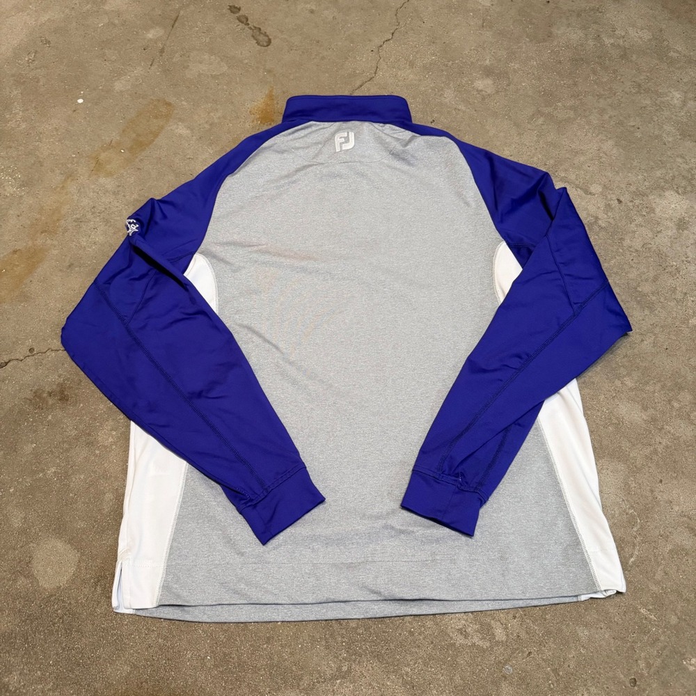 FootJoy 1/4 Zip Pullover Mens Medium Gray Purple Performance Golf Shirt 1007943 - Picture 2 of 8